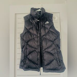 The North Face Goose Down Quilted Puffer Vest Womens XS Black Nylon Full Zip 550